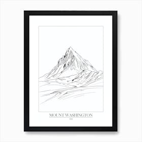 Mount Washington Usa Line Drawing 8 Poster Art Print