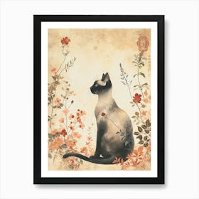 Oriental Shorthair Cat Japanese Illustration 1 Art Print