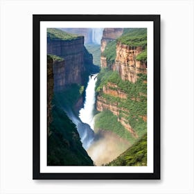 Blyde River Canyon Waterfalls, South Africa Realistic Photograph (2) Art Print