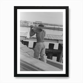 Stevedore Removing Lumber From Packet Boat El Rito, Pilottown, Louisiana By Russell Lee Art Print