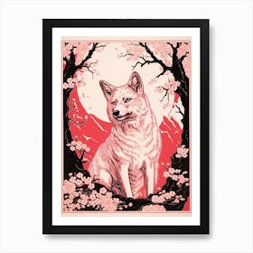 Red Wolf Tarot Card 1 Art Print