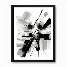 Curiosity Abstract Black And White 4 Art Print