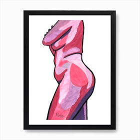 Nude Woman In Pink Art Print