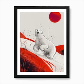 Polar Bear In The Snow Art Print