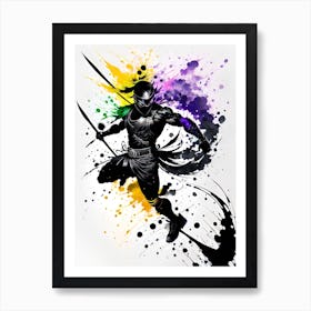 Ninja - Splatter Art Print