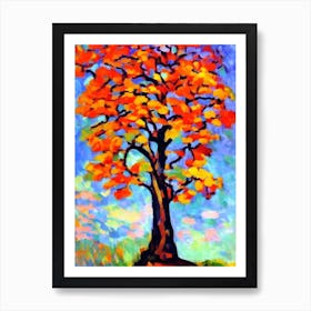 Pagoda Tree 1 tree Abstract Block Colour Art Print