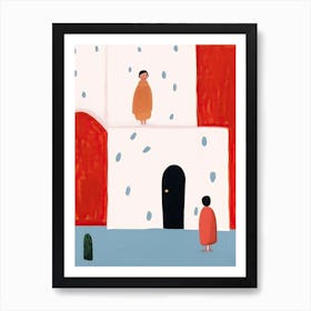 Holidays In Morocco, Tiny People And Illustration 3 Art Print