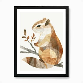 Charming Nursery Kids Animals Chipmunk 3 Art Print