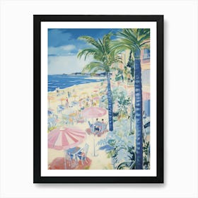 Viareggio, Tuscany   Italy Beach Club Lido Watercolour 2 Art Print