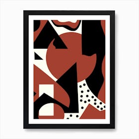 Geometrical Red Abstract Maximalist Art Print