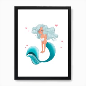 Romantic Mermaid Art Print
