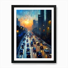 City At Night 1 Art Print