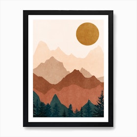Sunset Peaks 2 Art Print