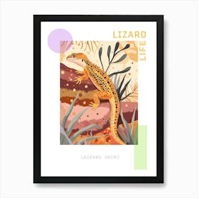 Orange Leopard Gecko Abstract Modern Illustration 2 Poster Art Print