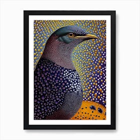 Cuckoo Pointillism Bird Art Print