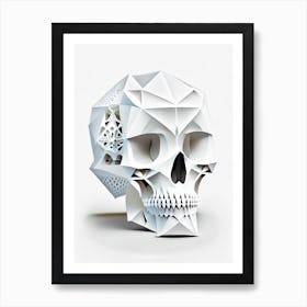 Skull With Geometric Designs Kawaii Art Print