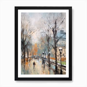 Winter City Park Painting Luxembourg Gardens Paris 4 Art Print