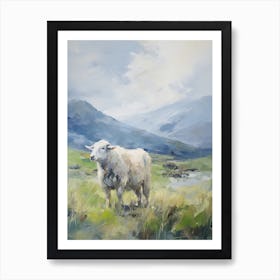 Highland Cow Walking Away From The River Art Print