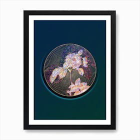 Abstract Pink Francfort Rose Mosaic Botanical Illustration Art Print
