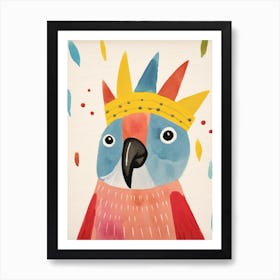 Little Macaw 2 Wearing A Crown Art Print