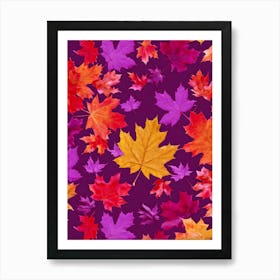 Abstract Autumnal Wallpaper Featuring A Vivid Top View Of An Oak And A Maple Tree Their Branches Ab 2 Art Print