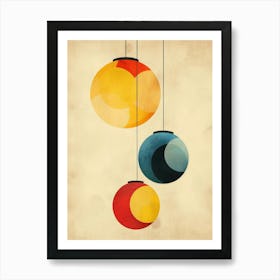 Three Colorful Hanging Lamps Art Print