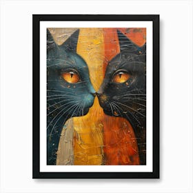Two Cats Kissing Art Print