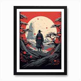 Samurai Edo Kiriko Illustration 2 Art Print