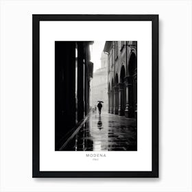 Poster Of Modena, Italy, Black And White Analogue Photography 2 Art Print