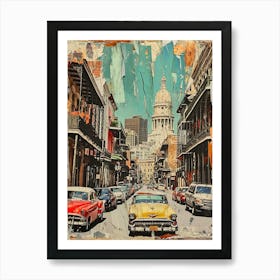 Retro New Orleans Collage 4 Art Print
