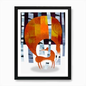 Red Fox in Forest Art Print