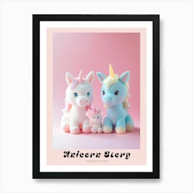 Toy Unicorns & Bunny Pastel Poster Poster