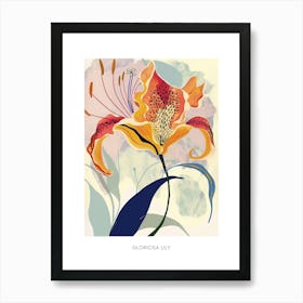 Colourful Flower Illustration Poster Gloriosa Lily 2 Art Print