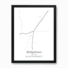 Bridgetown,United States Minimalist Map Art Print