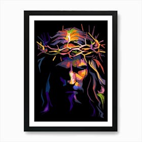 Love And Faith Jesus Christ Wpap Pop Art Style Art Print