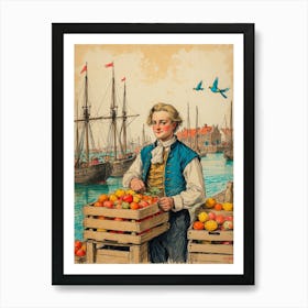 Man Selling Fruit Art Print