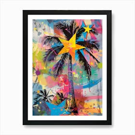 Palm Tree With Stars Art Print