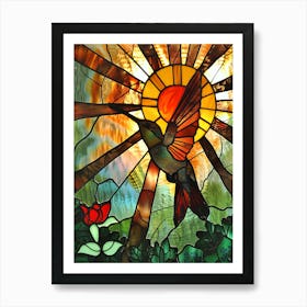 Hummingbird Stained Glass 13 Art Print