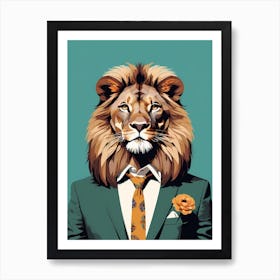 Lion Portrait In A Suit (6) Art Print