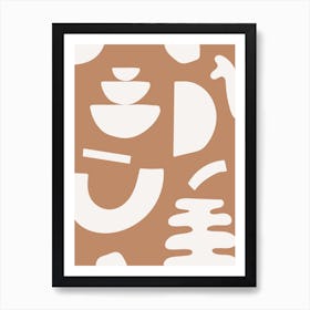 Abstract Shapes - Terracotta Art Print
