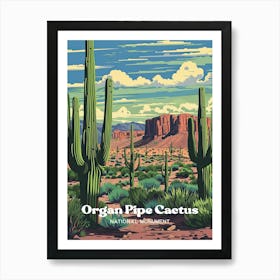 Organ Pipe Cactus National Monument Wilderness Digital Travel Art Art Print