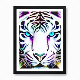 White Tiger Face Art Art Print