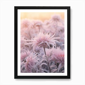 Frosty Botanical Bee Balm 2 Art Print