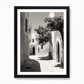 Rhodes, Greece, Mediterranean Black And White Photography Analogue 4 Art Print