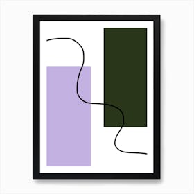 Lilac And Green Rectangles Art Print