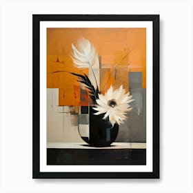 White Flowers In A Vase 1 Art Print