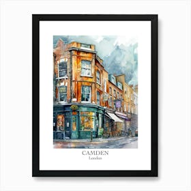 Camden London Borough   Street Watercolour 1 Poster Art Print