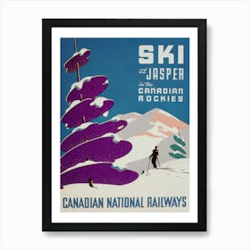 Ski At Jasper Canada Vintage Ski Poster Art Print