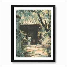 Kyoto Japan 5 Retro Illustration Art Print