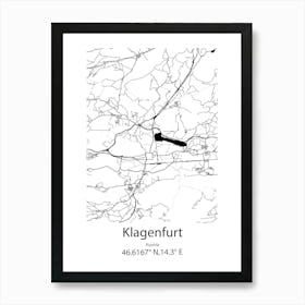 Klagenfurt,Austria Minimalist Map Poster